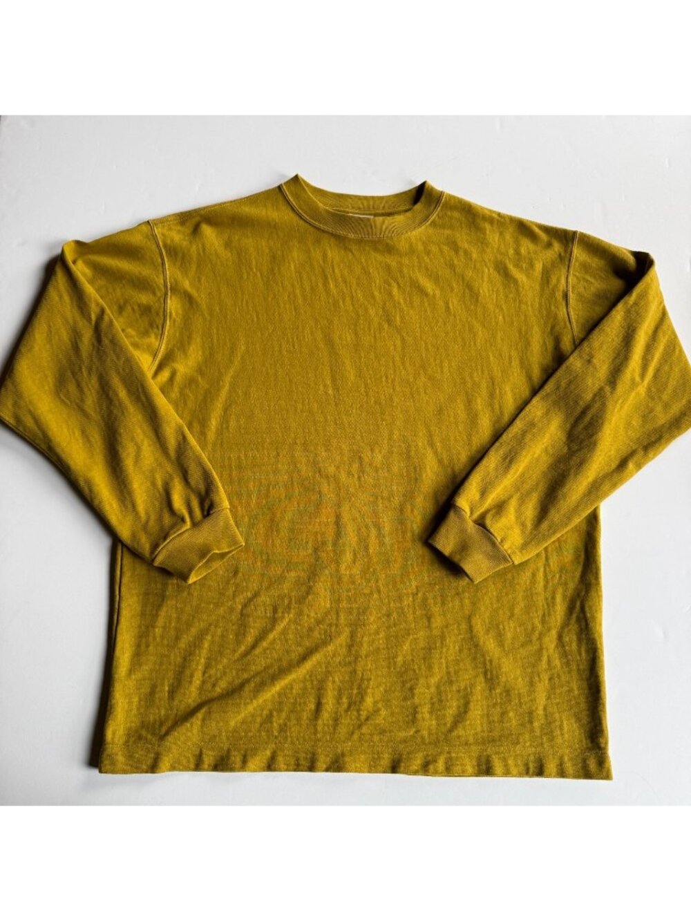 United Arrows Beauty & Youth Heavy LS Mustard Yellow T-Shirt - Men's Large